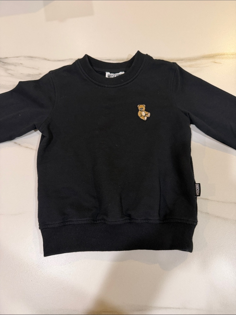 Moschino Designer Kids Boys Black Sweater Size 4